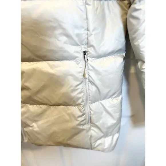 Eddie Bauer Women’s Down Packable Puffer Jacket Large Silver 650 Water Repellent - Picture 6 of 11